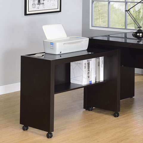 Juanita 35-inch Home Office Mobile Return Desk CappuccinoCappuccino