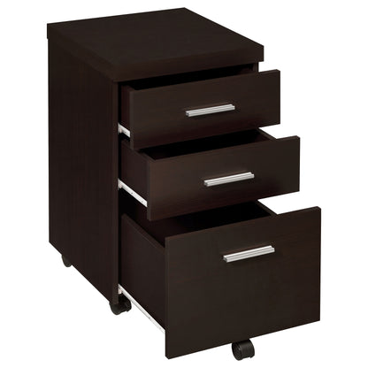 Juanita 3-drawer Mobile Office Storage Cabinet CappuccinoCappuccino