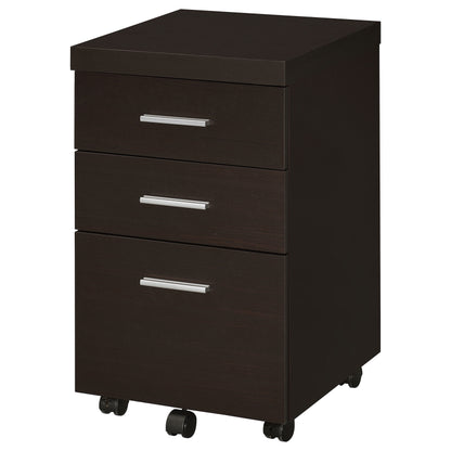 Juanita 3-drawer Mobile Office Storage Cabinet CappuccinoCappuccino