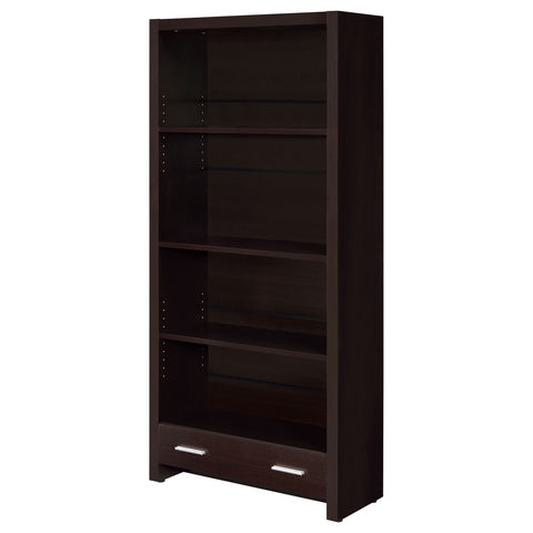 Elyna 71-inch 5-shelf Bookcase with Drawer CappuccinoCappuccino