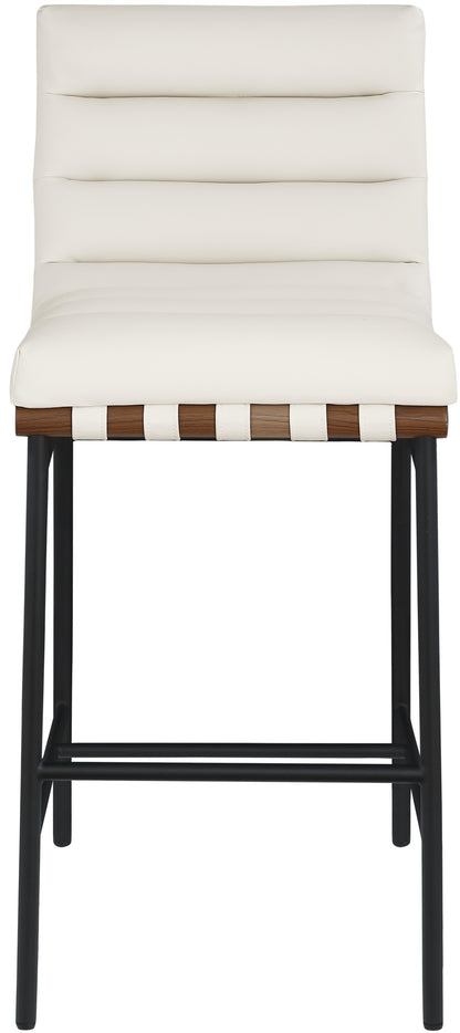 Hannah Cream Faux Leather Bar Stool C