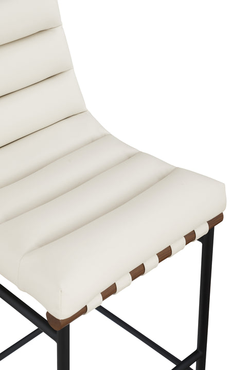 Hannah Cream Faux Leather Bar Stool C