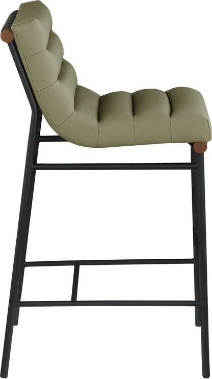 Hannah Olive Green Faux Leather Bar Stool C