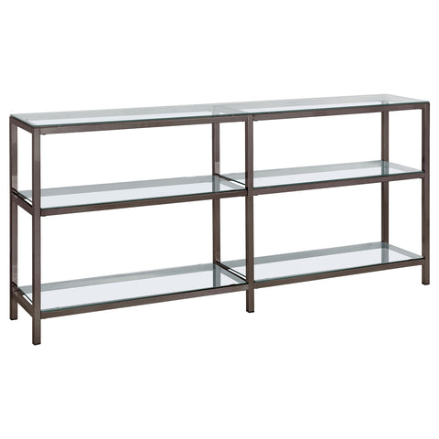 Sydney 55-inch 2-shelf Console Bookcases Black NickelClear