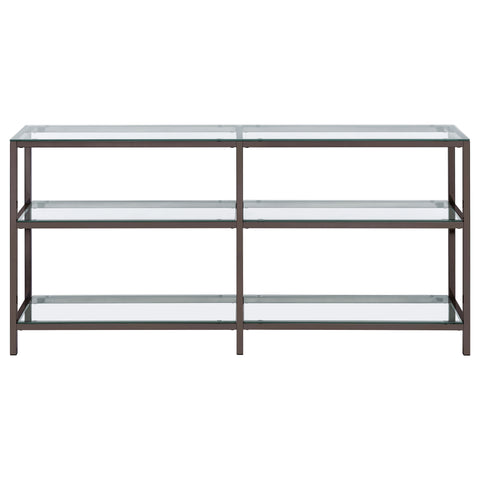 Sydney 55-inch 2-shelf Console Bookcases Black NickelClear