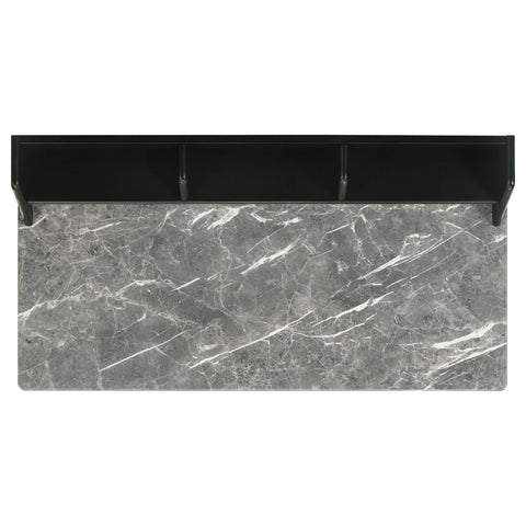 Benford 47-inch SmartTop Writing Desk with Shelf Grey Stone and Black