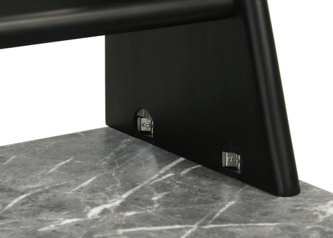Benford 47-inch SmartTop Writing Desk with Shelf Grey Stone and Black