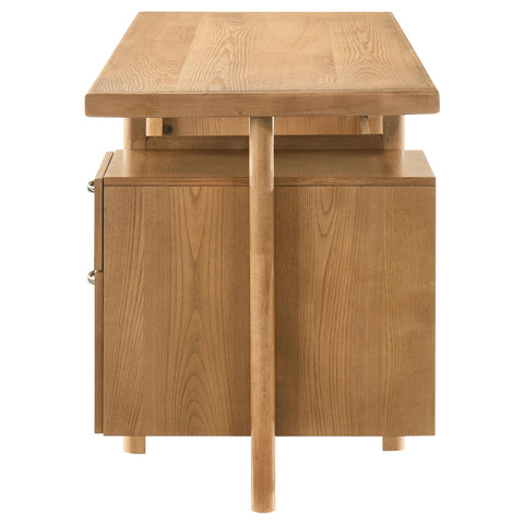 Mina 69-inch 4-drawer Computer Desk with File Drawer Light Ash
