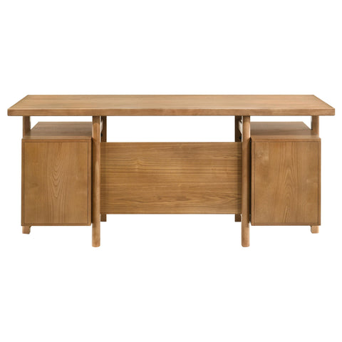 Mina 69-inch 4-drawer Computer Desk with File Drawer Light Ash