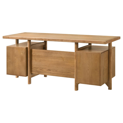 Mina 69-inch 4-drawer Computer Desk with File Drawer Light Ash