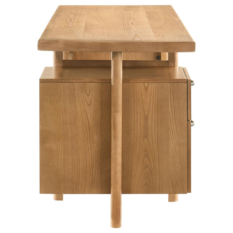 Mina 69-inch 4-drawer Computer Desk with File Drawer Light Ash