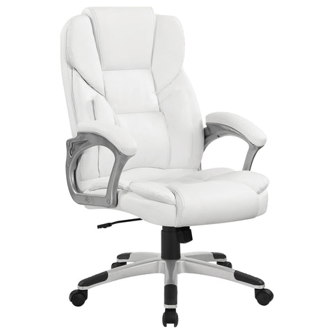 Ellorie Upholstered Adjustable Home Office Desk Chair WhiteWhite
