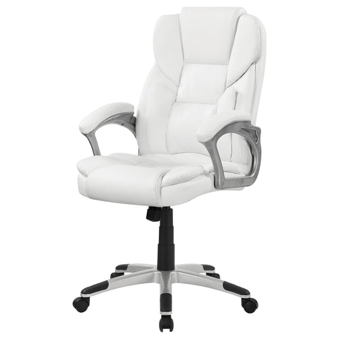 Ellorie Upholstered Adjustable Home Office Desk Chair WhiteWhite