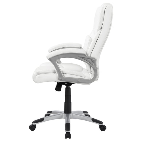 Ellorie Upholstered Adjustable Home Office Desk Chair WhiteWhite