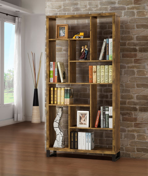 Aurora 71-inch 6-shelf Bookshelf Rustic NutmegRustic Nutmeg