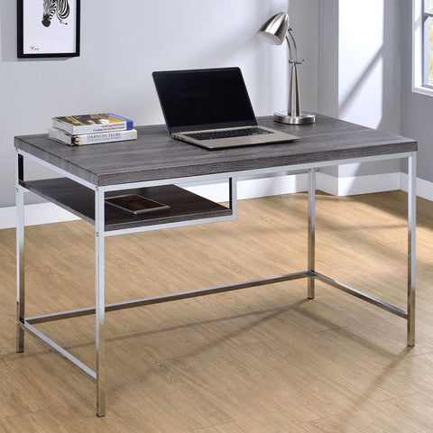 Louis 47-inch 1-shelf Writing Desk Weathered GreyWeathered Grey