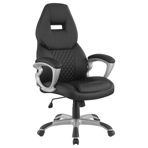 Trea Upholstered Adjustable Home Office Desk Chair BlackBlack