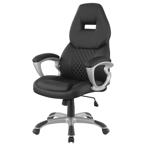 Trea Upholstered Adjustable Home Office Desk Chair BlackBlack