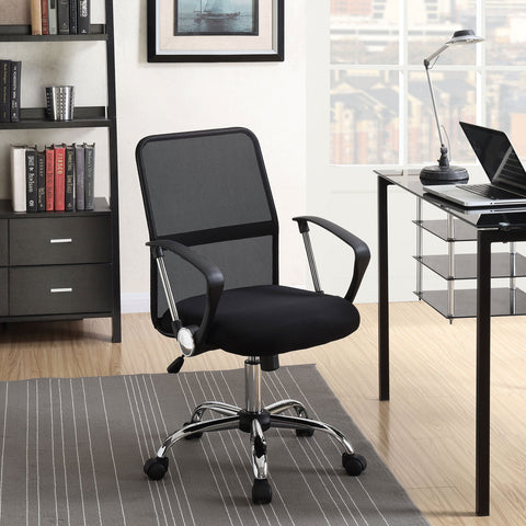 Jonah Upholstered Adjustable Mesh Office Desk Chair BlackBlack