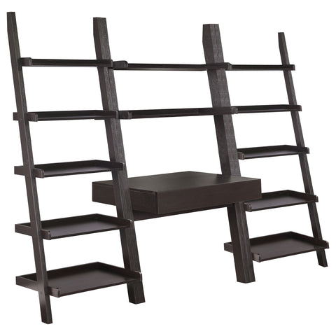 Malthe 3-piece Ladder Desk and Bookcase Set CappuccinoCappuccino