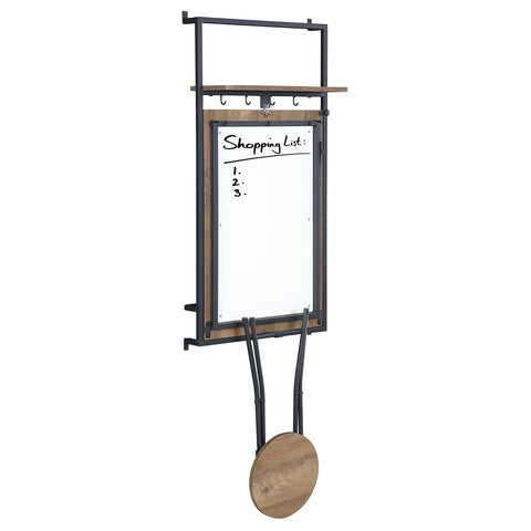 Rhodes Foldable Whiteboard Wall Desk with Stool Rustic OakRustic Oak