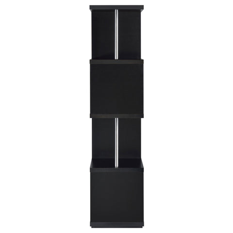 Sergio 67-inch 4-shelf Bookshelf Black and ChromeBlack