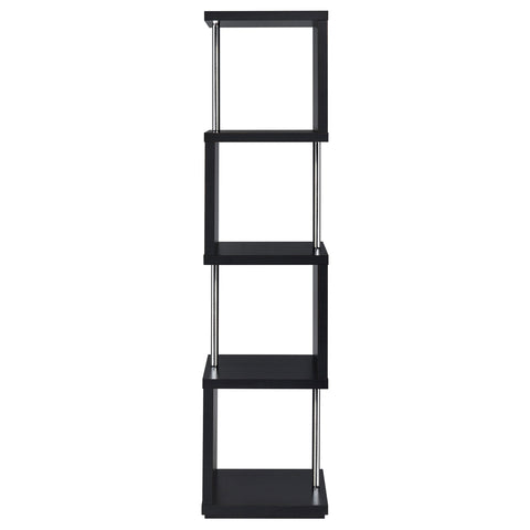 Sergio 67-inch 4-shelf Bookshelf Black and ChromeBlack
