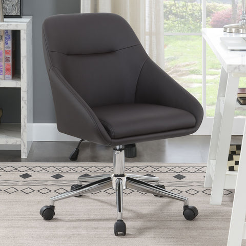 Corliss Upholstered Adjustable Home Office Desk Chair BrownBrown