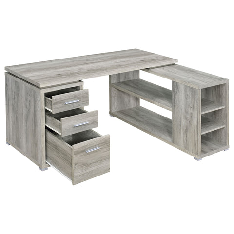 Berkeley 60-inch 3-drawer L-Shape Computer Desk Grey DriftwoodGrey Driftwood