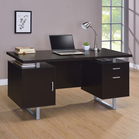 Merced 60-inch 2-drawer Office Computer Desk CappuccinoCappuccino