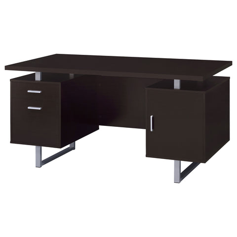 Merced 60-inch 2-drawer Office Computer Desk CappuccinoCappuccino