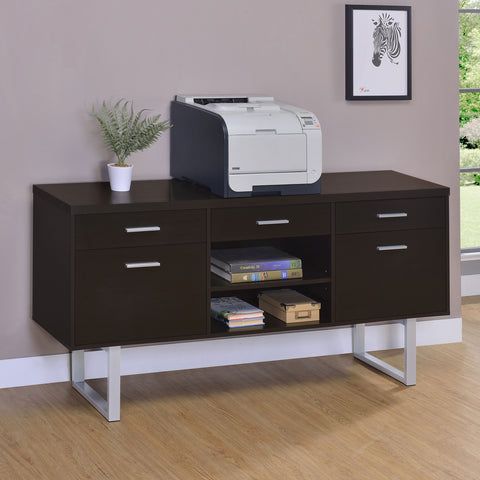Merced 5-drawer Home Office Storage Credenza CappuccinoCappuccino