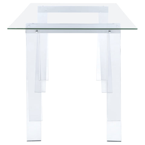 Sonya 59-inch Glass Top Acrylic Writing Desk ClearClear