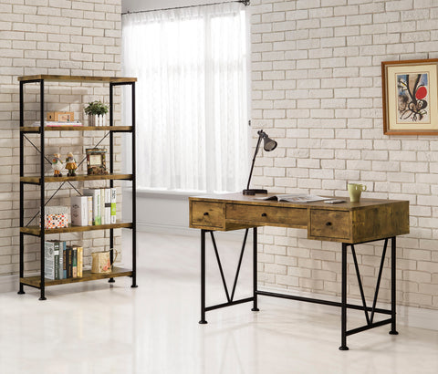 Rowan 2-piece Computer Desk Bookcase Set Rustic NutmegRustic Nutmeg