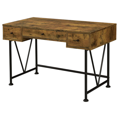 Rowan 47-inch 3-drawer Writing Desk Rustic NutmegRustic Nutmeg
