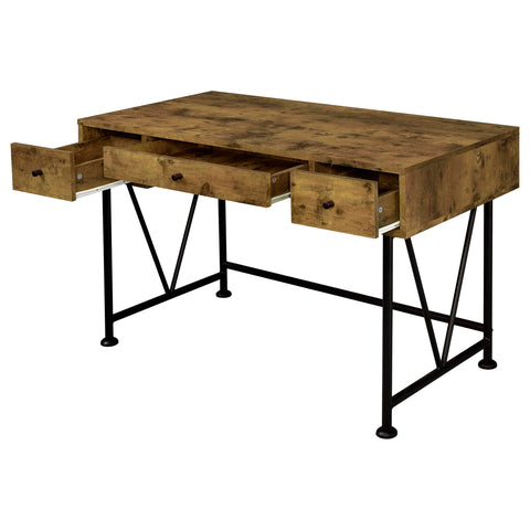 Rowan 47-inch 3-drawer Writing Desk Rustic NutmegRustic Nutmeg