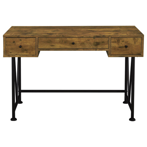 Rowan 47-inch 3-drawer Writing Desk Rustic NutmegRustic Nutmeg