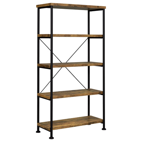 Rowan 63-inch 4-shelf Bookshelf Rustic NutmegRustic Nutmeg