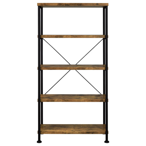 Rowan 63-inch 4-shelf Bookshelf Rustic NutmegRustic Nutmeg