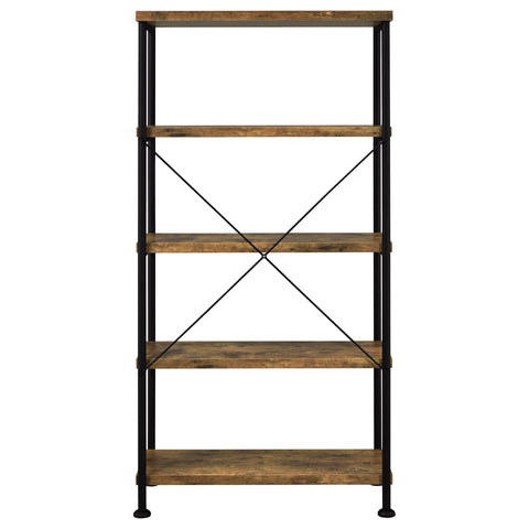 Rowan 63-inch 4-shelf Bookshelf Rustic NutmegRustic Nutmeg