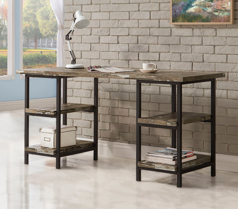 Retro 59-inch 4-shelf Writing Desk Weathered BrownWeathered Brown