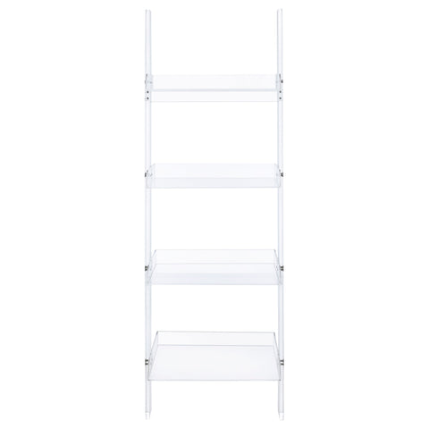 Sonya 72-inch 4-shelf Acrylic Ladder Bookshelf ClearClear