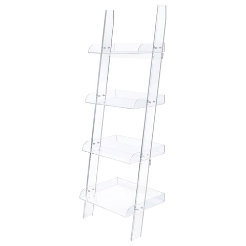 Sonya 72-inch 4-shelf Acrylic Ladder Bookshelf ClearClear