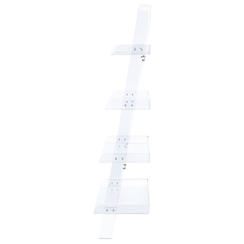 Sonya 72-inch 4-shelf Acrylic Ladder Bookshelf ClearClear