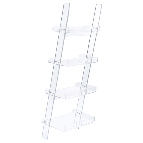 Sonya 72-inch 4-shelf Acrylic Ladder Bookshelf ClearClear