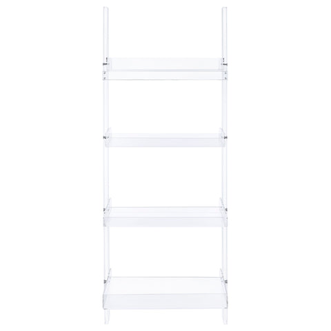 Sonya 72-inch 4-shelf Acrylic Ladder Bookshelf ClearClear