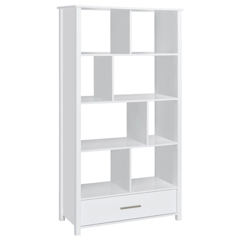 Eliska 68-inch 4-shelf Storage Bookshelf White High GlossWhite High Gloss