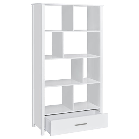 Eliska 68-inch 4-shelf Storage Bookshelf White High GlossWhite High Gloss