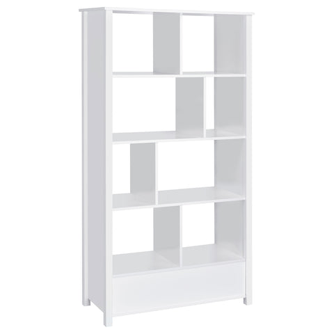 Eliska 68-inch 4-shelf Storage Bookshelf White High GlossWhite High Gloss