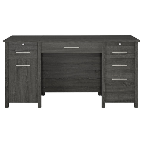 Eliska 60-inch 4-drawer Lift Top Office Desk Weathered GreyWeathered Grey